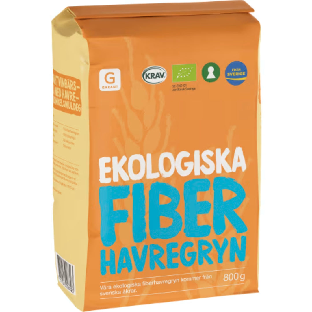 Garant Eko Fiberhavregryn - Organic High-Fiber Rolled Oats 800g