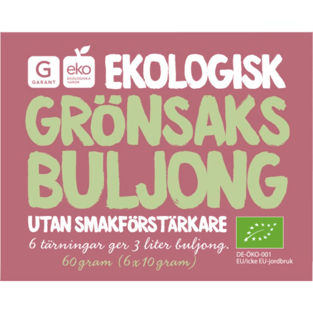 Garant Eko Grönsaks Buljong Tärningar - Organic Vegetable Bouillon Cubes 6p/3l
