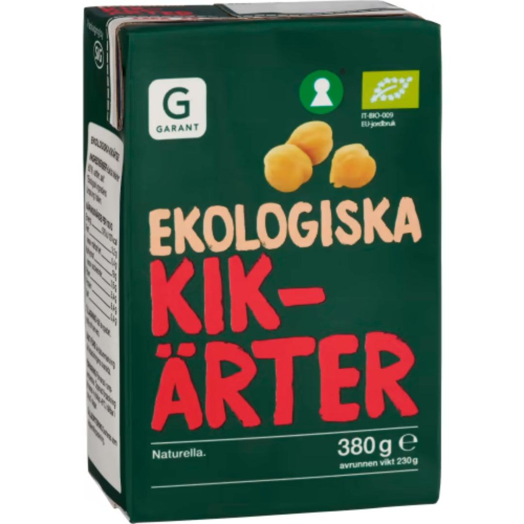 Garant Eko Kikärter Ekologiska Naturella - Organic Plain Chickpeas 380g