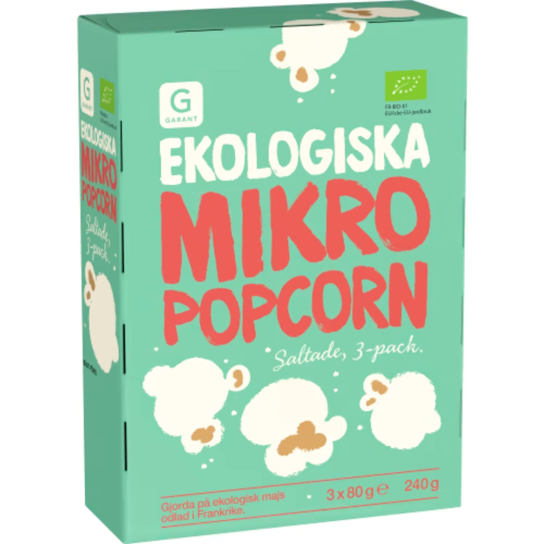 Garant Eko Mikropopcorn SALTDE EKO - Suolainen Eko Micro Popcorn 3X80G