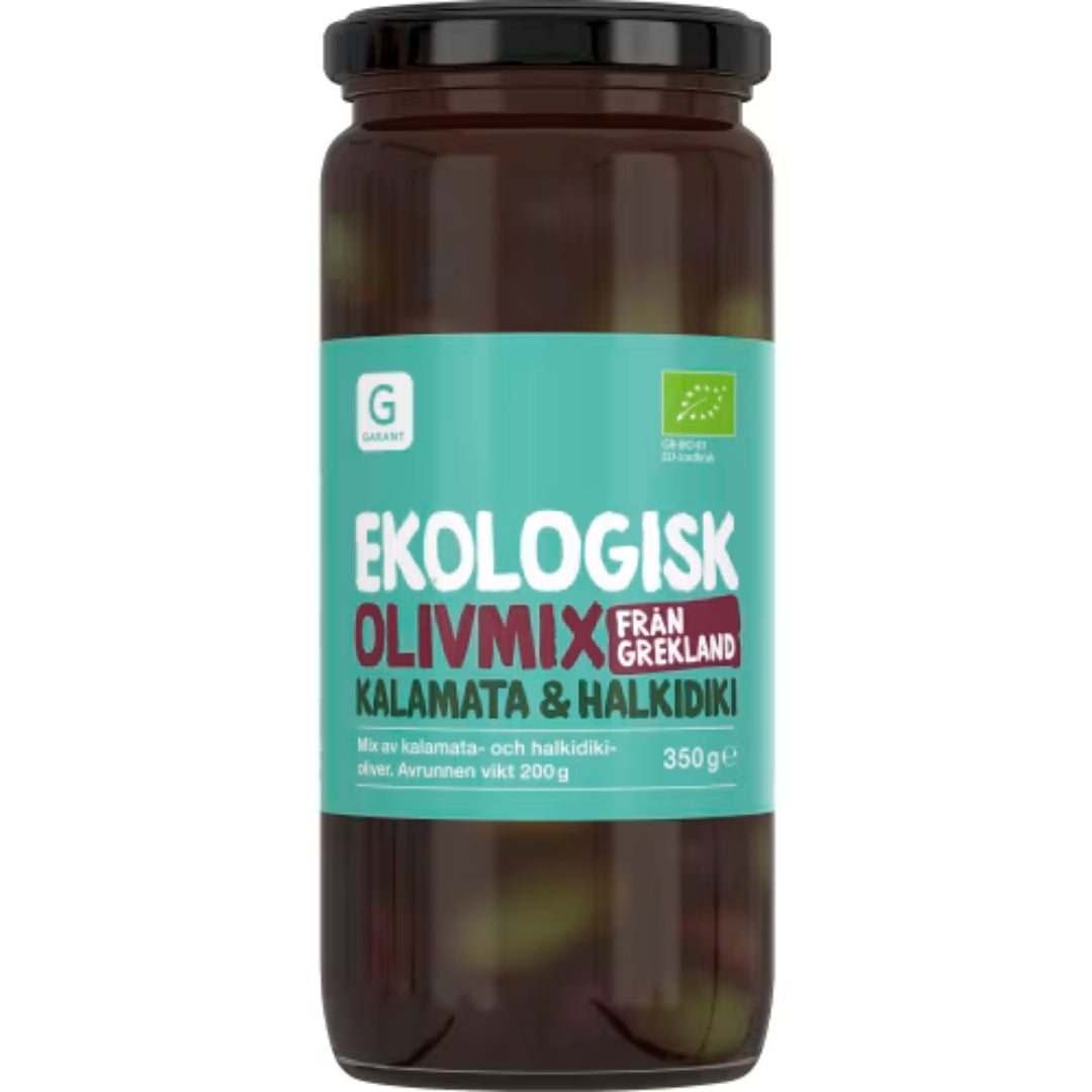 Garant Eko Olivmix Kalamat & Halkidiki - Organic Olive Mix with Kalamon and Halkidiki 350g
