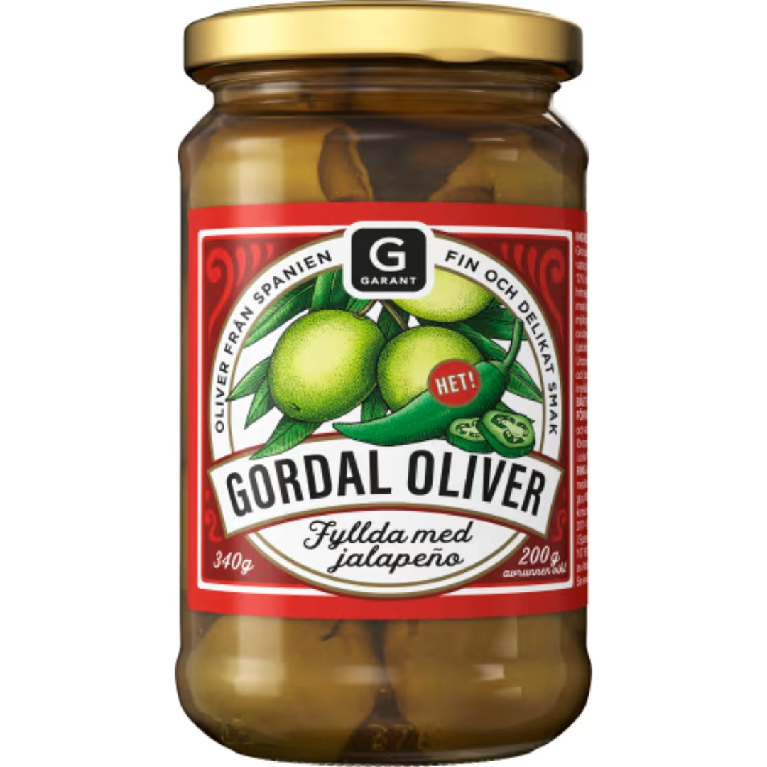 Garant Gordal Oliver Jalapeño - Gordal Olives Stuffed with Jalapeño 340g