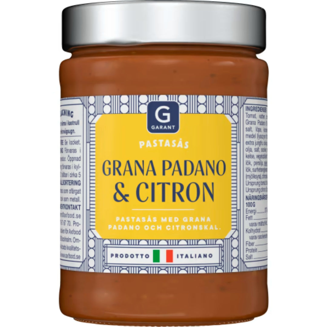 Garant Grano Padano Citron Pastasås - Pasta Sauce with Grana Padano and Lemon Zest 290g