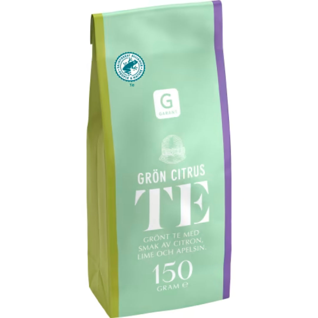 Garant Grön Citrus Te - Loose Leaf Green Tea with Citrus Flavors 150g