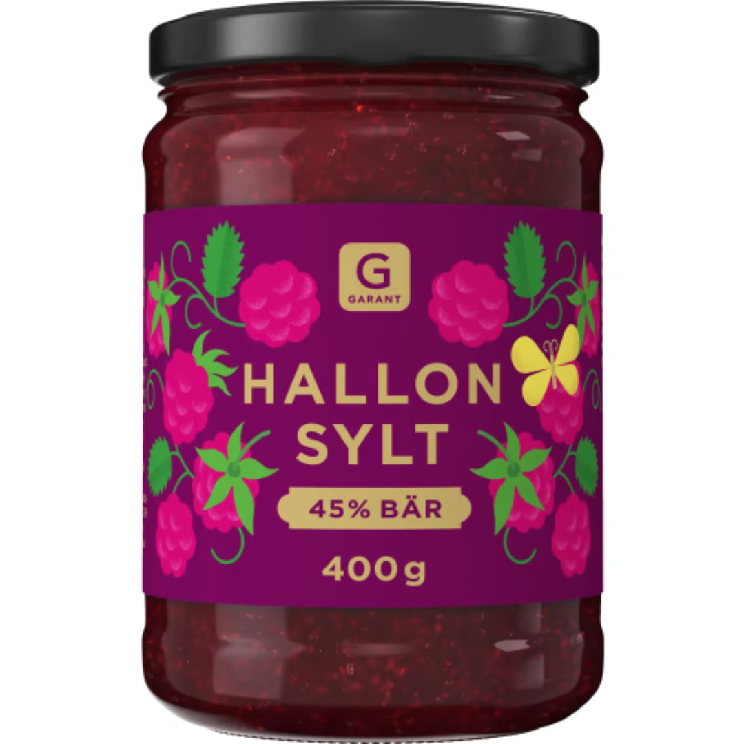 Garant Hallonsylt 45% Bär Lättsockrad - Raspberry Jam 375g