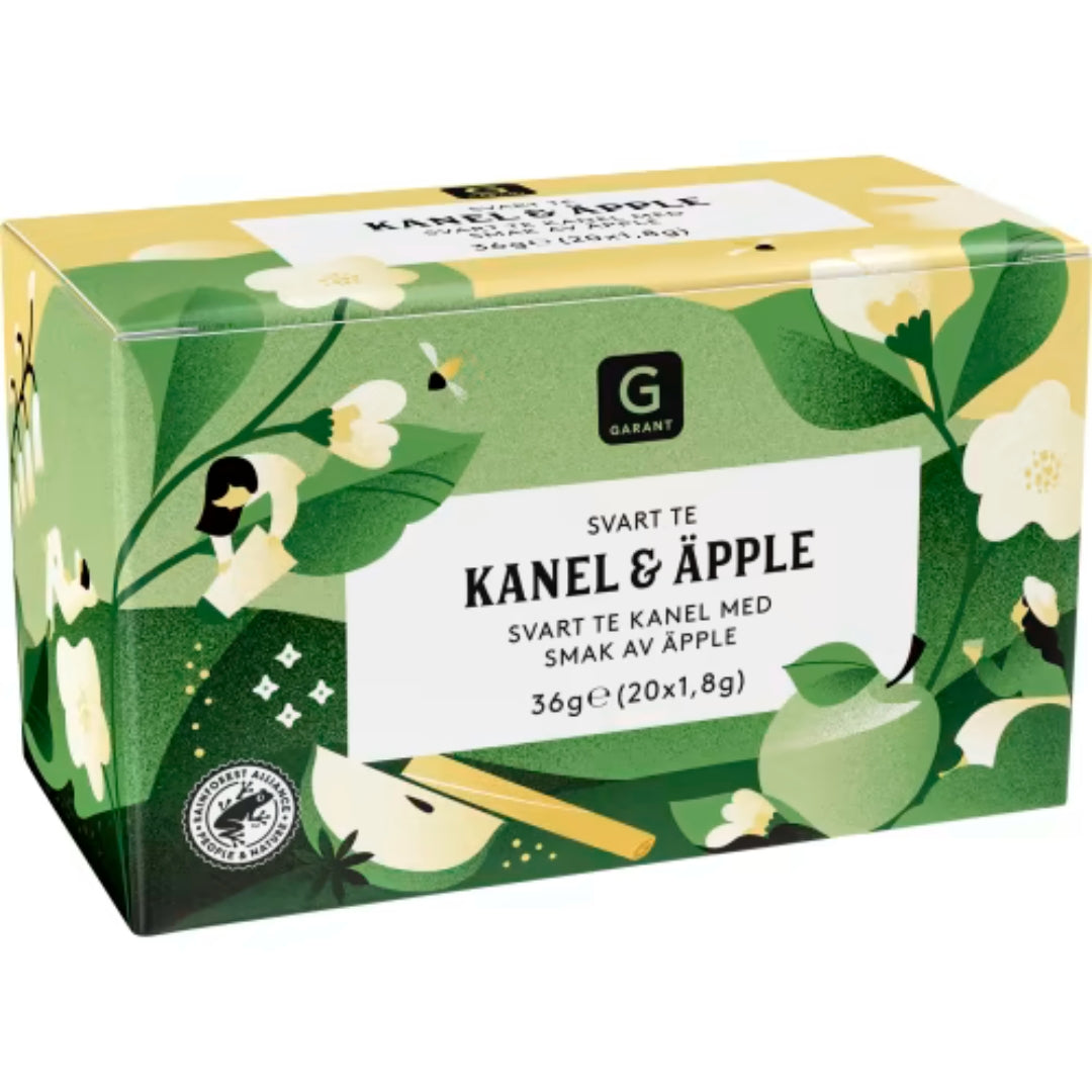 Garant Kanel & Apple Svart Te - Black Tea with Cinnamon and Apple Flavor 36g