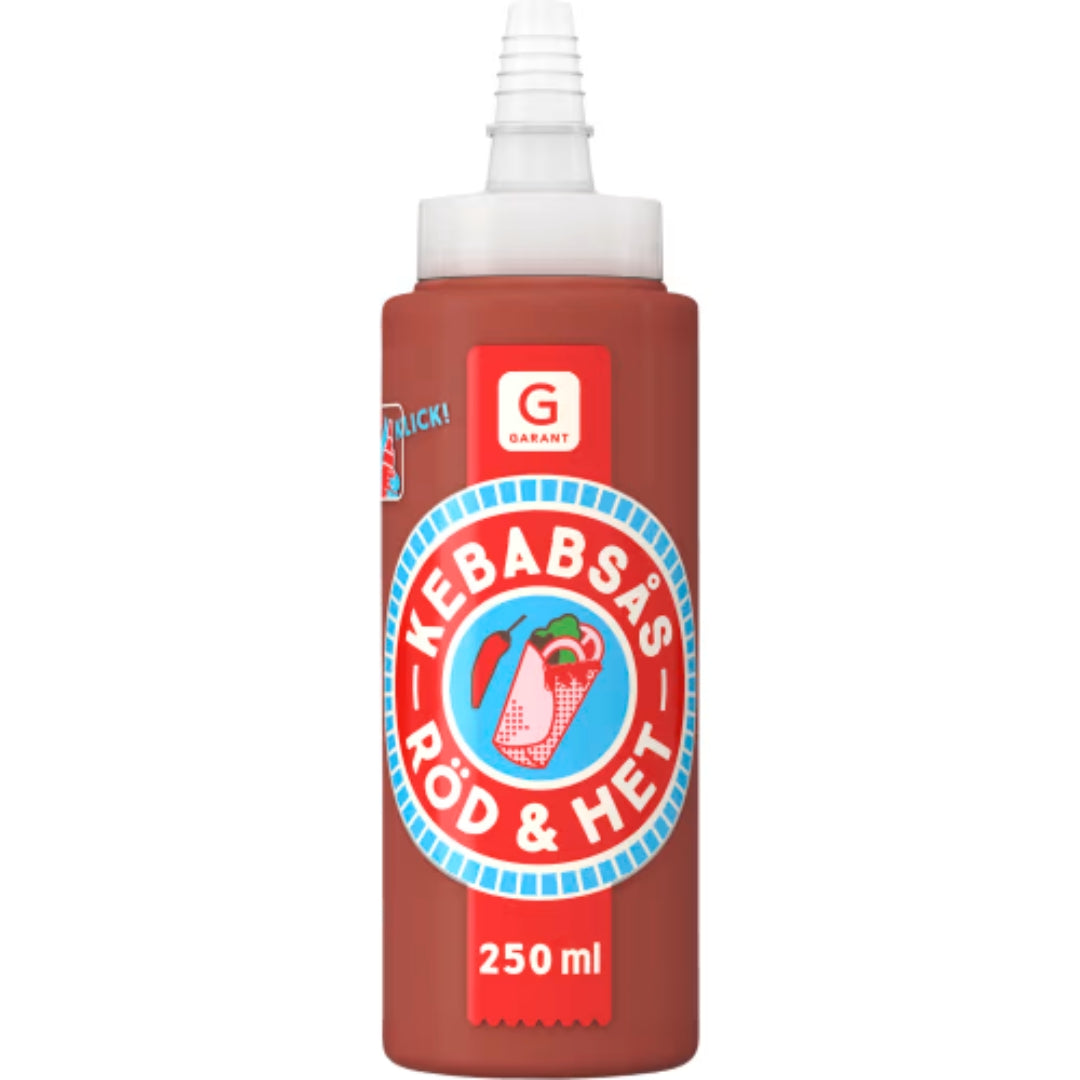 Garant Kebabsås Röd Het - Hot Red Kebab Sauce 250ml