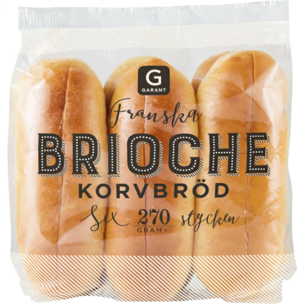 Garant Korvbröd Brioche Franska 6-pack - Brioche Hot Dog Buns 270g