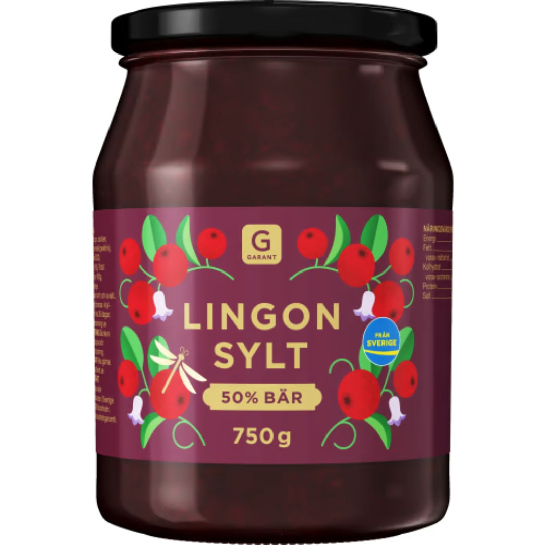 Garant Lingonsylt 50% Bär - Lingonberry Jam 750g
