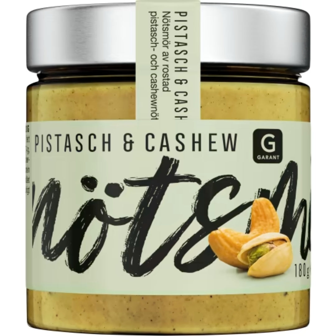 Garant Nötsmör Pistasch&cashew - Pistachio and Cashew Nut Butter 180g