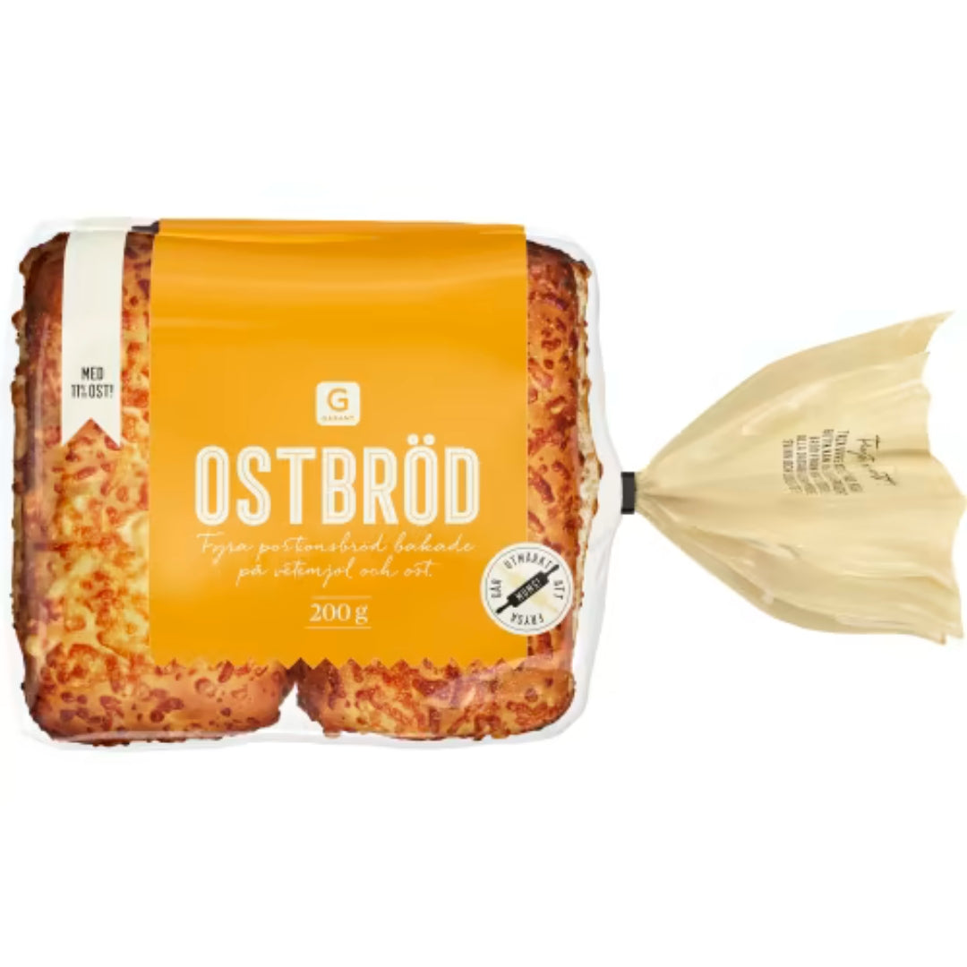 Garant Ostbröd 4-pack - Cheese bread baked with Wheat Flour and Cheese 200g