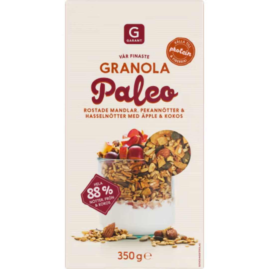 Garant Paleo Äpple Pekan Granola - Paleo Granola with Nuts, Apple & Coconut 350g