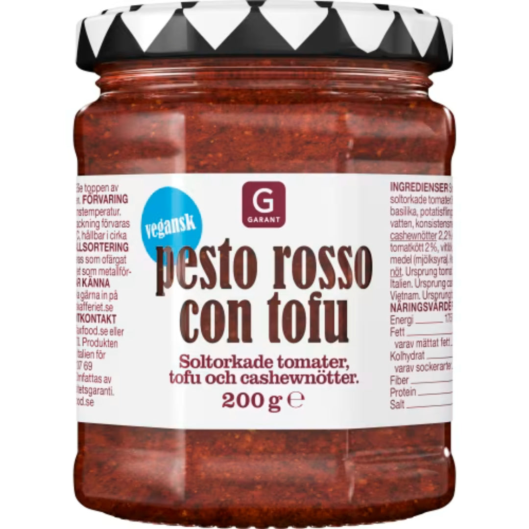 Garant Pesto Rosso Con Tofu Vegansk - Red Pesto with Tofu 200g