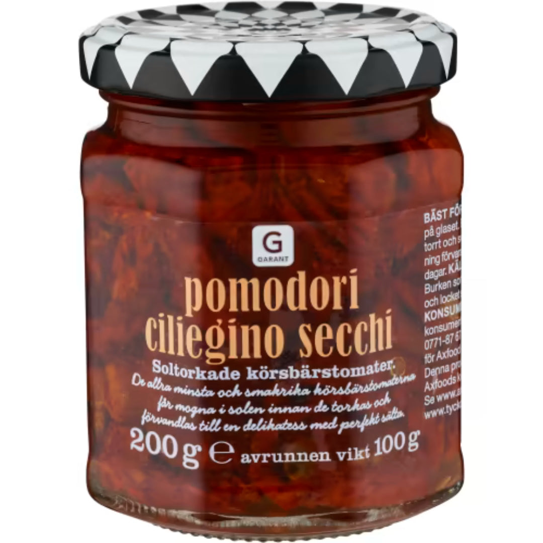 Garant Pomodori Ciliegino Secchi Solt Körsbärstomat - Sun-Dried Cherry Tomatoes 200g