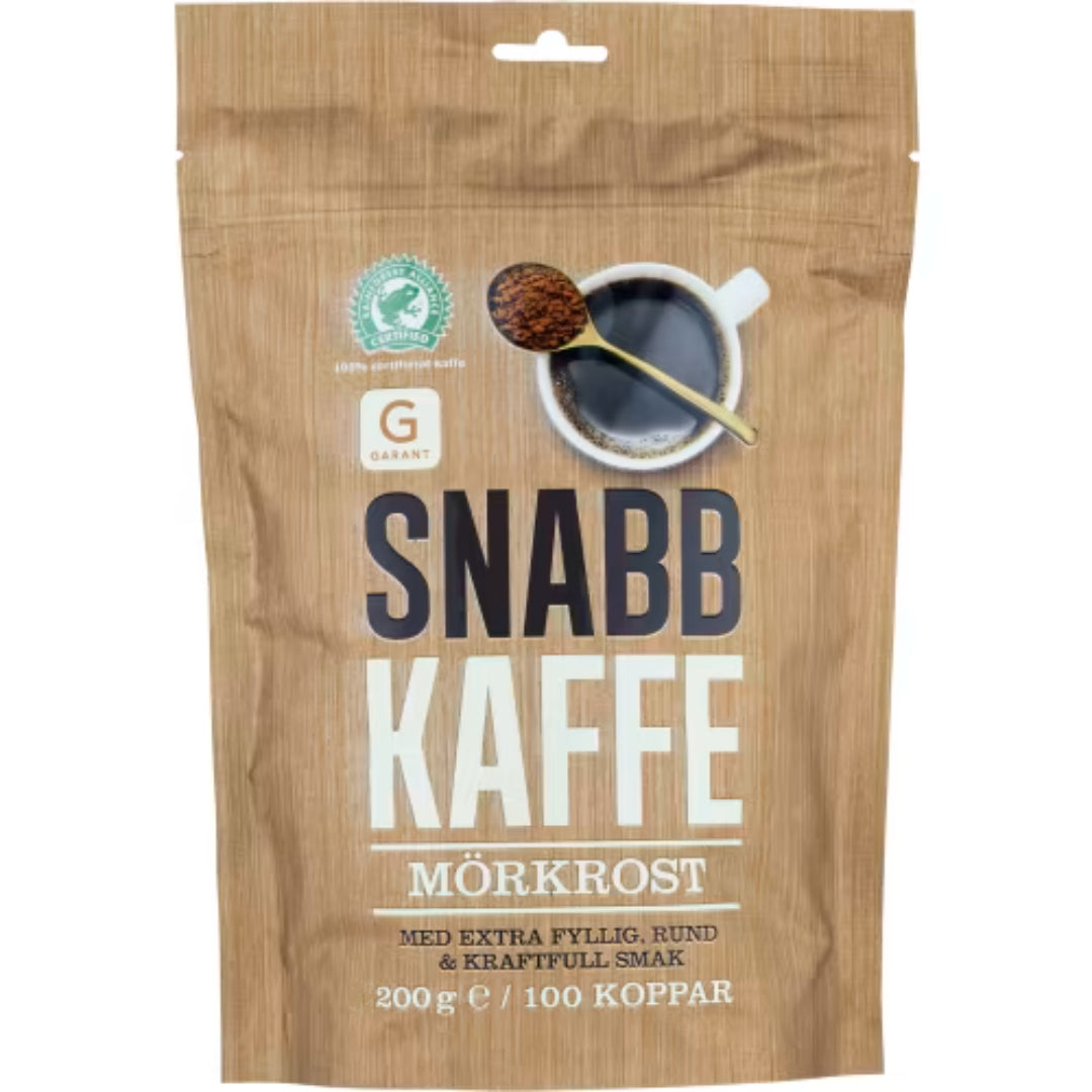 Garant Snabbkaffe Mörkrost Refill - Dark Roast Instant Coffee 200g