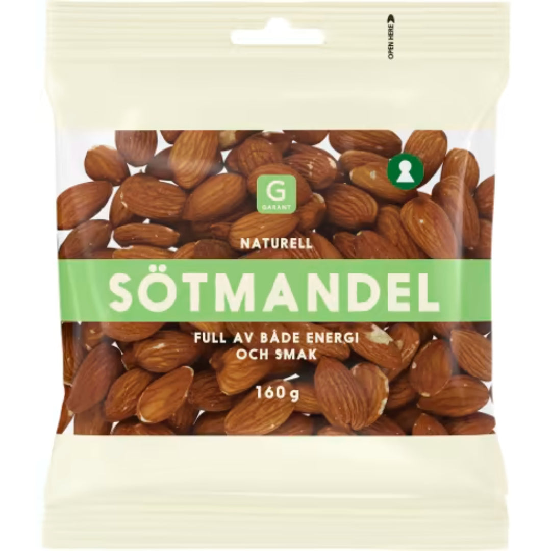 Garant Sötmandel Naturell - Natural Sweet Almonds 160g