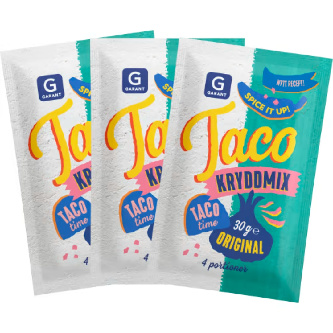 Garant Taco Kryddmix Original 3-pack - Classic Tex-Mex Seasoning 90g