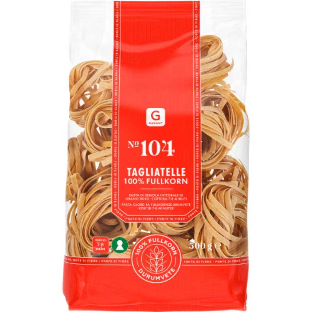 Garant Tagliatelle Fullkorn Pasta - Whole Wheat Durum Tagliatelle 500g