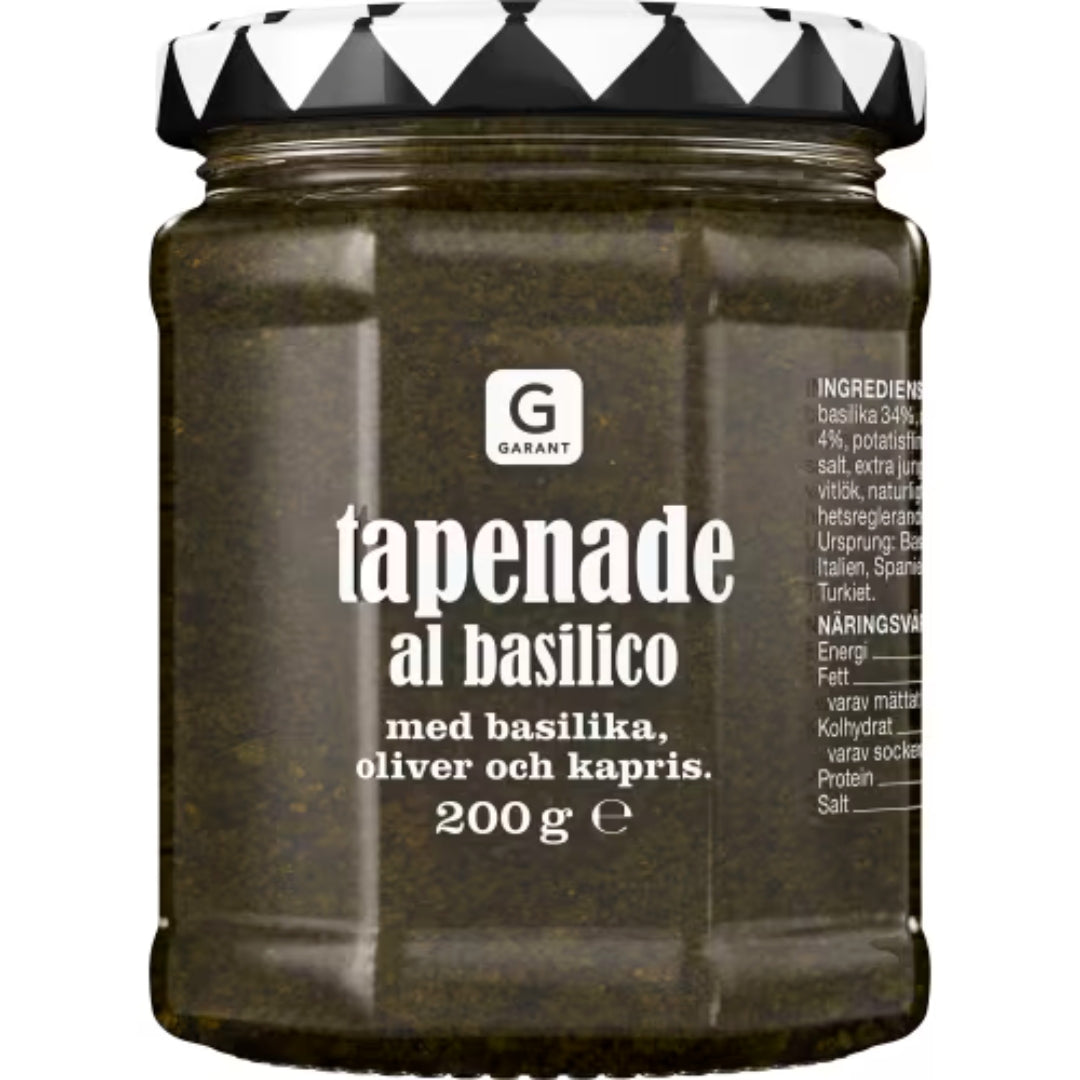 Garant Tapenade Al Basilico Basilika Oliv Kapris - Tapenade al Basilico 200g