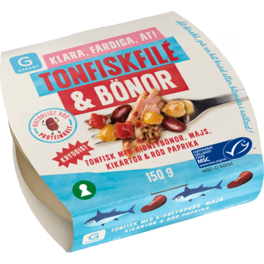 Garant Tonfiskfilé & Bönor Majs Kikärtor - Tuna Fillet 150g