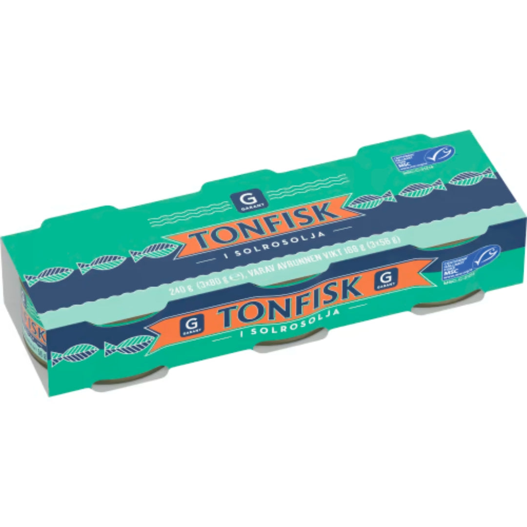 Garant Tonfisk i Olja 3x80g - Tuna Fillets in Oil 240g