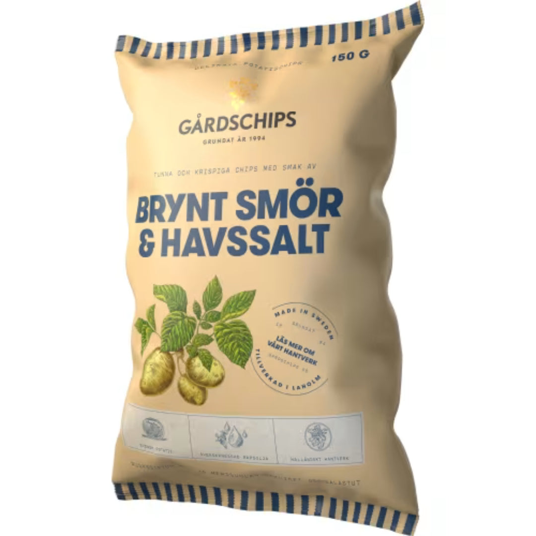 Gårdschips Havssalt Brynt Smör Chips - Sea Salt & Browned Butter Chips 150g