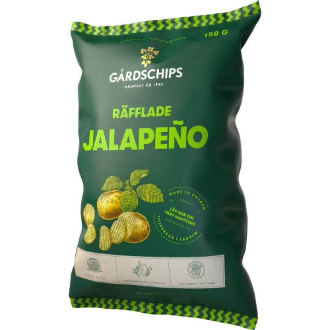 Gårdschips Jalapeno Chips Räfflade - Jalapeño Ruffled Chips 150g