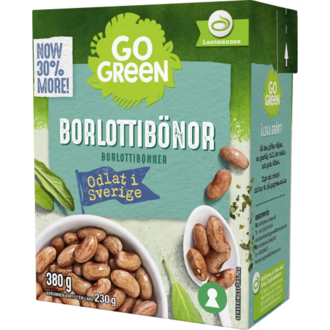 Gogreen Borlottibönor Svenskodlade - Borlotti Beans 380g