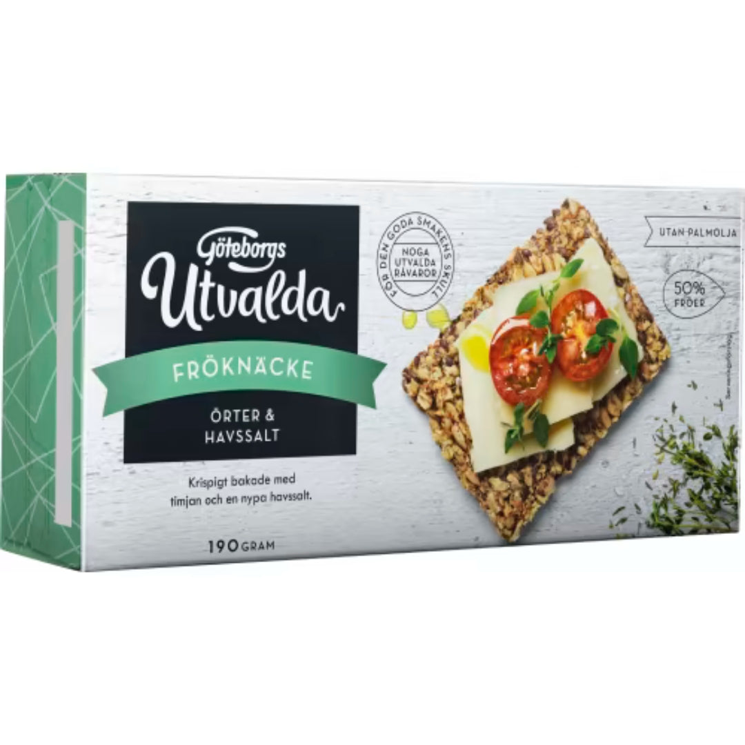 Göteborgs Örter Havsalt Fröknäcke Utvalda - Herbs and Sea Salt Seed Crispbread 190g