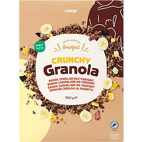 Coop Crunchy Granola Banan Choklad & Yoghurt - Granola 700g