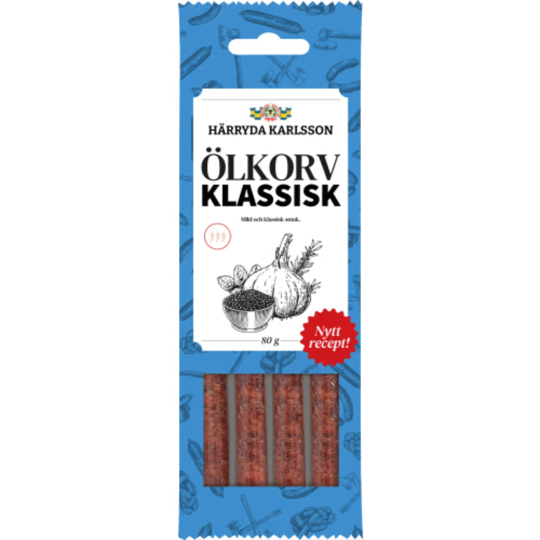 Härryda Karlss Klassisk Ölkorv - Classic Beer Sausage 80g