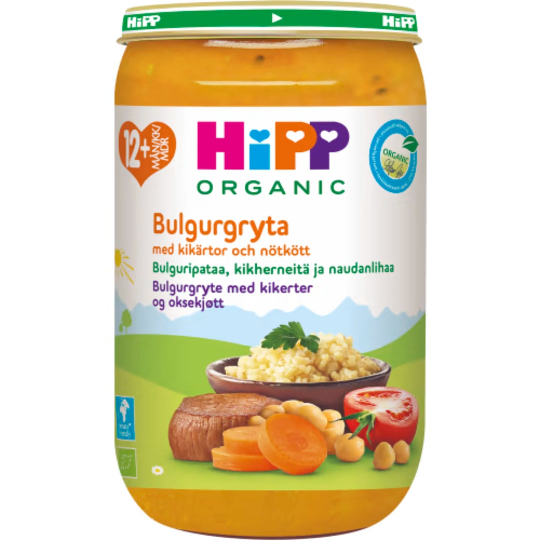 Hipp Bulgurgryta Kikärtor Och Nötkött 12 Månader - Organic Bulgur Stew with Chickpeas & Beef 250g