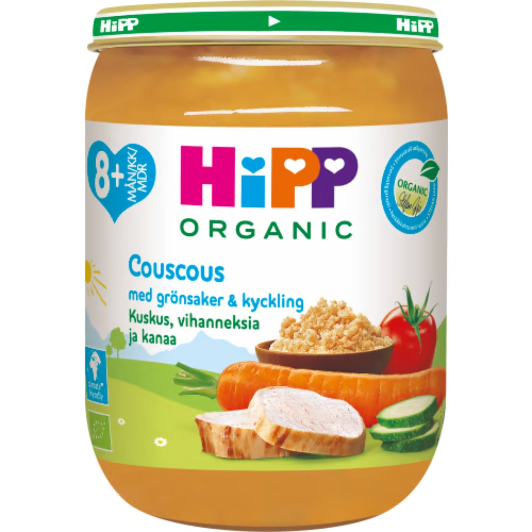 Hipp Couscous Grönsaker & Kyckling 8 Månader - Organic Couscous with Vegetables & Chicken 190g