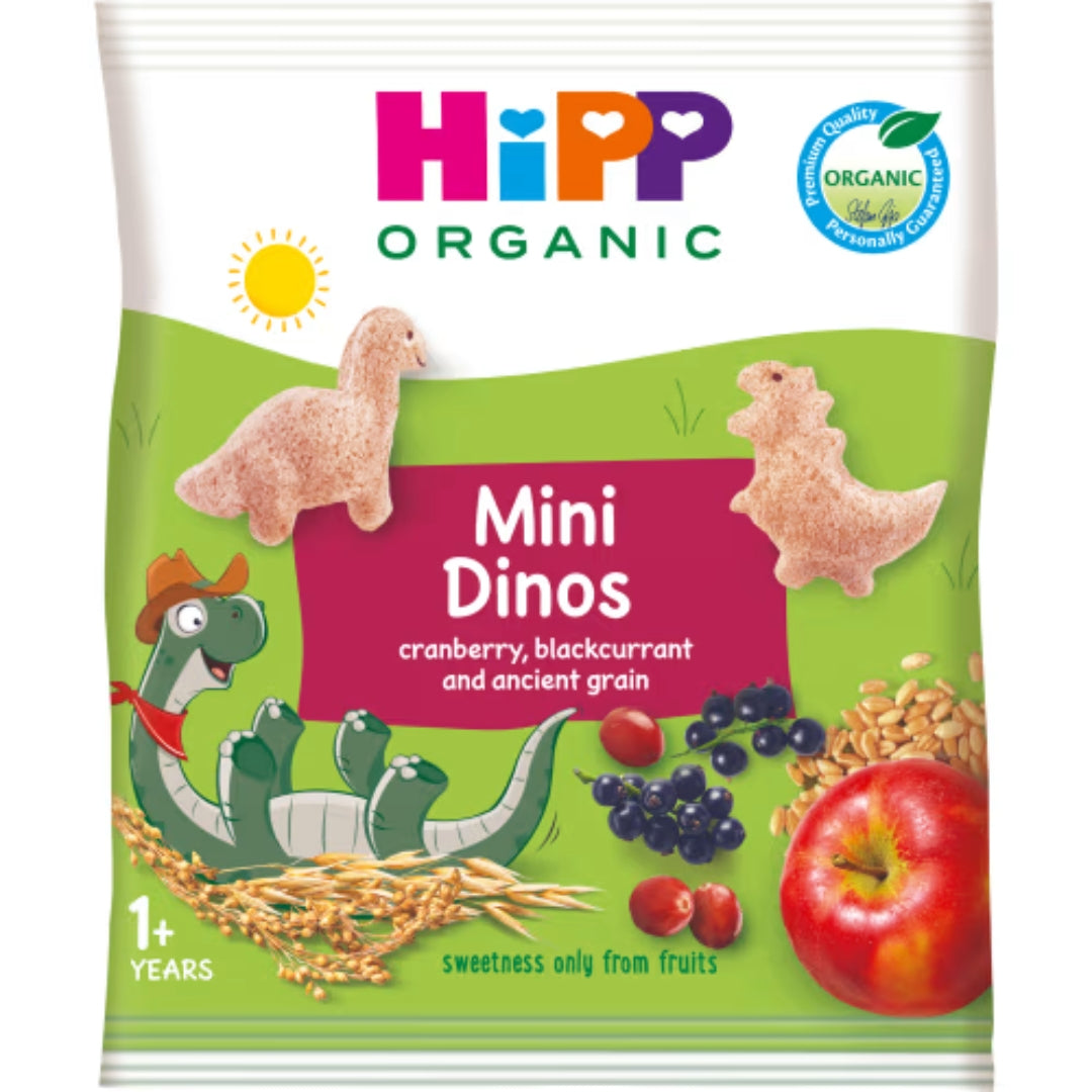 Hipp Mini Dinos Cranberry/blackcurrant 1-3 År - Cranberry/Blackcurrant Snack 30g