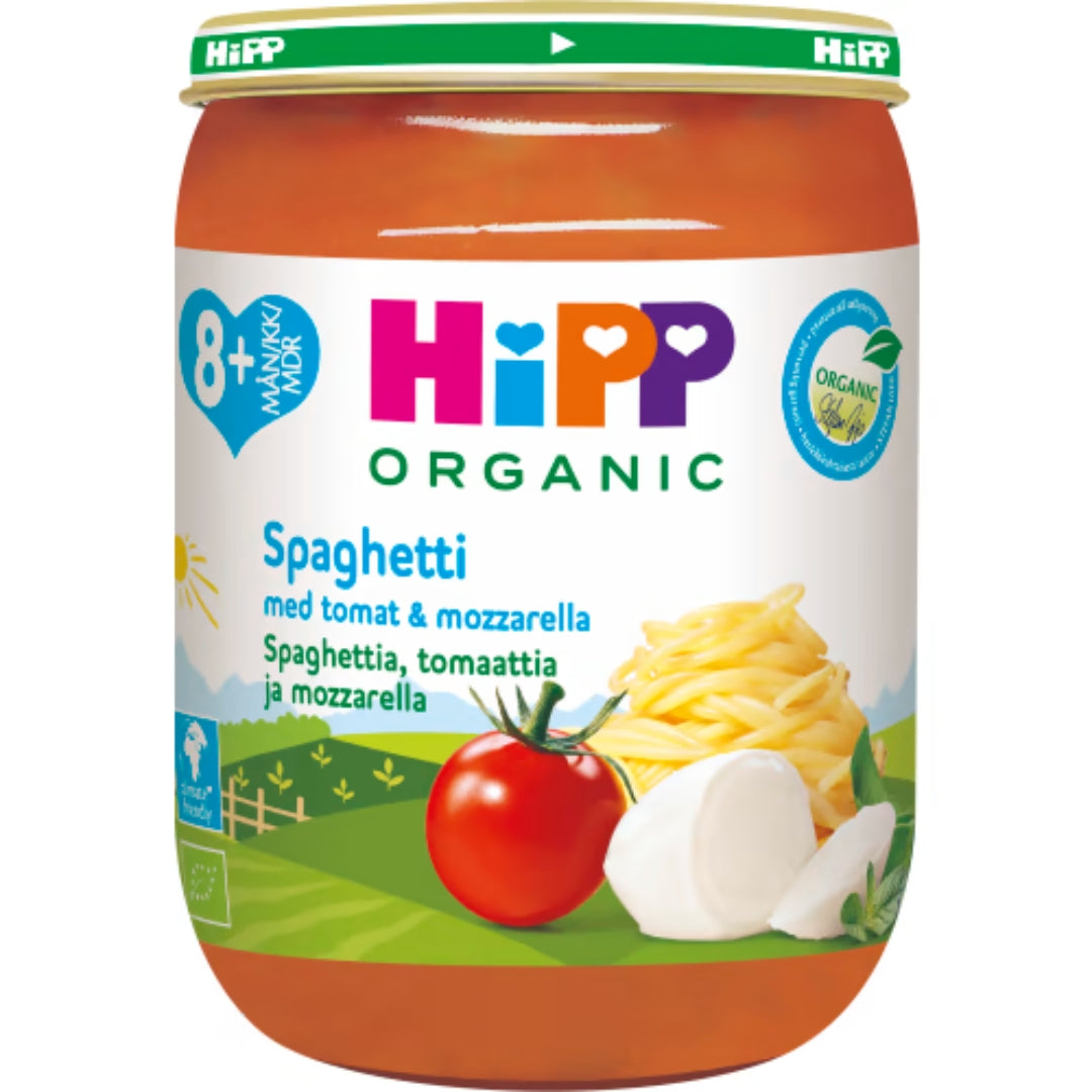 Hipp Spaghetti Tomat & Mozzarella 8 Månader - Organic Spaghetti with Tomato & Mozzarella 190g