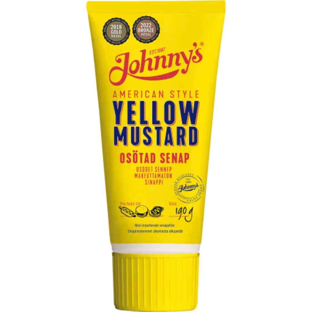 Johnny's Yellow Mustard - Yellow Unsweetened Mustard 190g