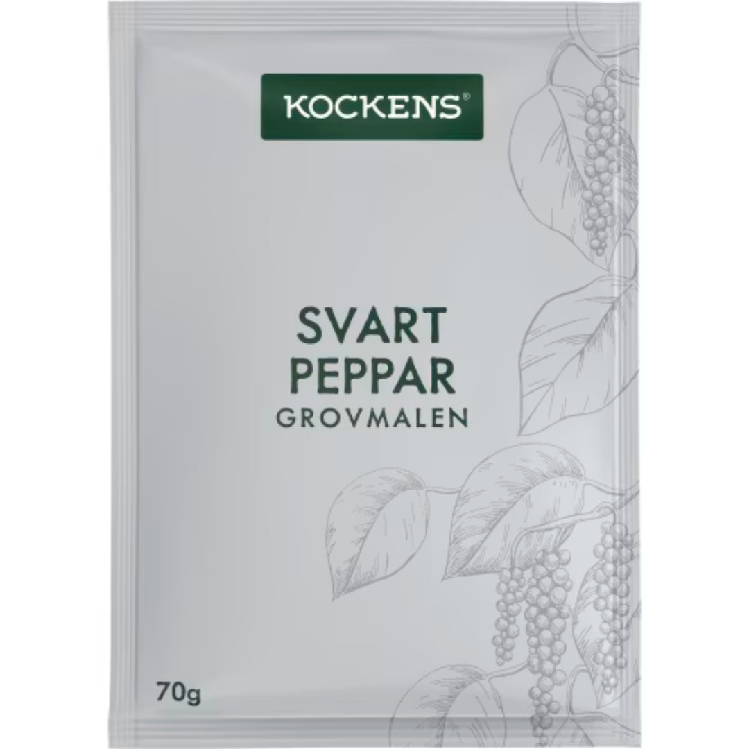 Kockens Svartpeppar Grovmalen Påse - Black Pepper 70g
