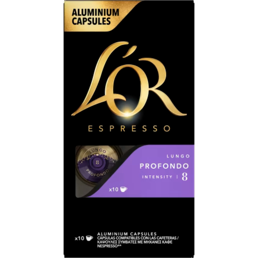 L'or Profondo 8 Lungo Kaffekapslar - Coffee Capsules 10p