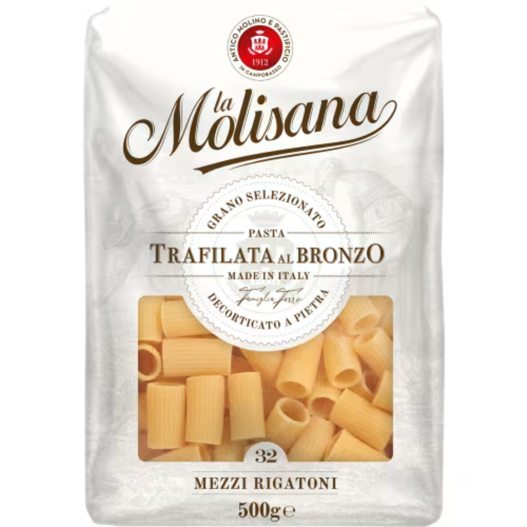 La Molisana Mezzi Rigatoni Pasta - Mezzi Rigatoni Pasta 500g