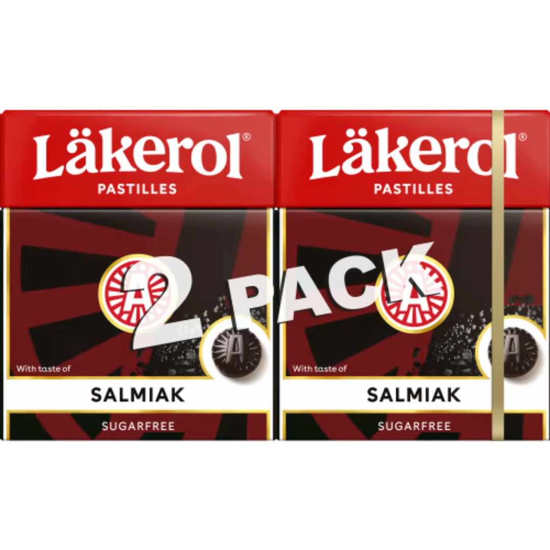 Läkerol Salmiak 2-pack – Salty Liquorice Pastilles 2p/50g