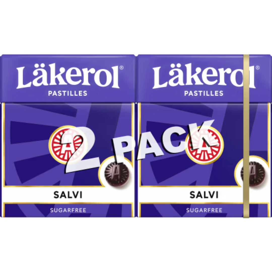 Läkerol Salvi 2-pack – Salty Liquorice & Viola Pastilles 2p/50g