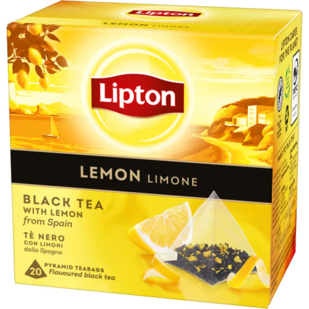 Lipton Lemon Black Tea Pyramid - Lemon Flavored Black Tea 20p