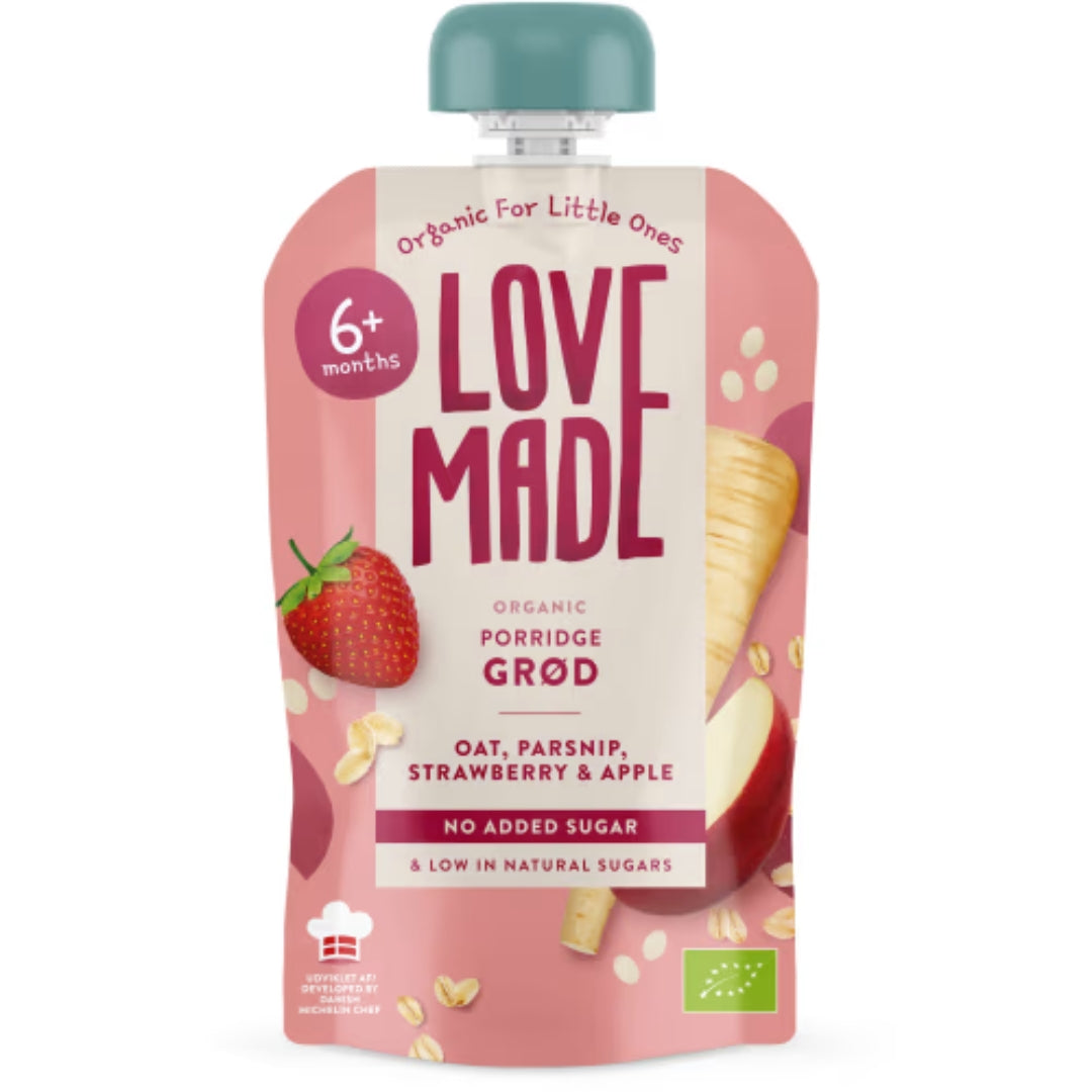 Love Made Gröt Havre Palsternacka Jordgubb 6 Månader - Oat Porridge Parsnip & Strawberry 100g