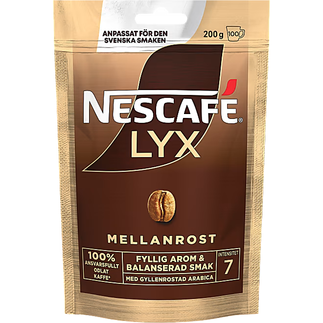 Nescafé Lyx Mellanrost Snabbkaffe - Luxury Instant Coffee 200g
