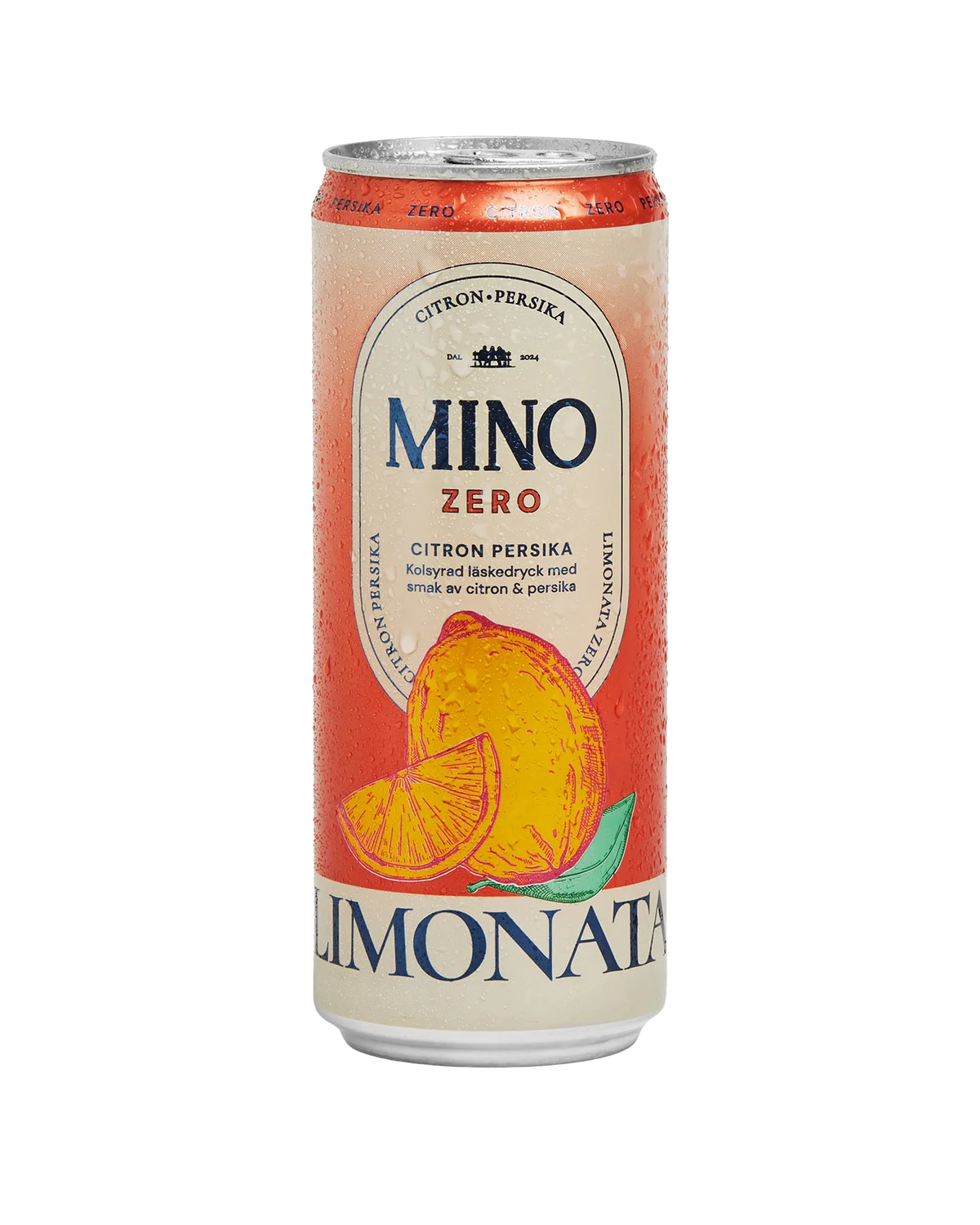 Mino Zero Citron Persika - Lemon & Peach Soda 33cl