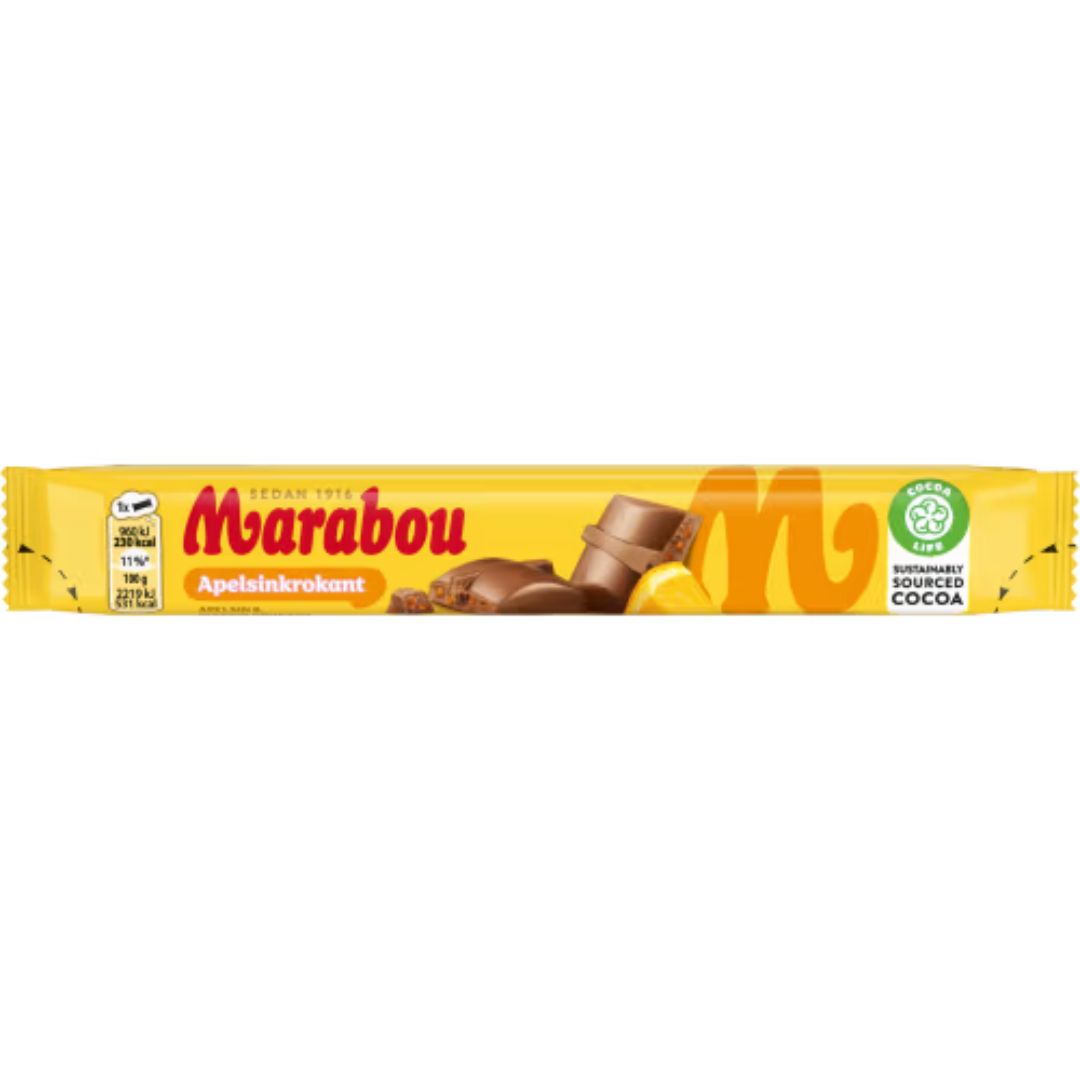 Marabou ApelsKrokant - Oranssi maito suklaapalkki 43G