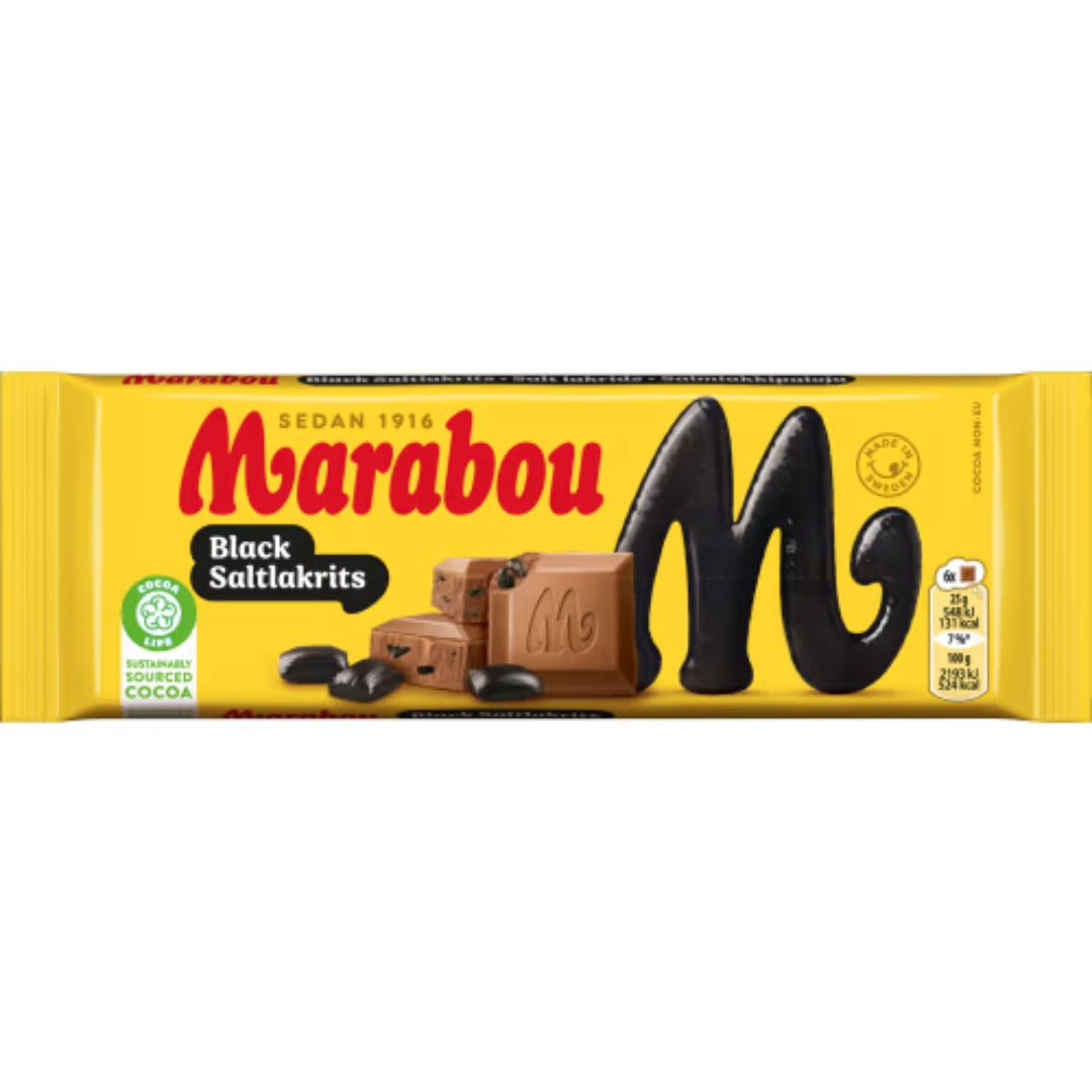 Marabou Black Saltlakrits - maitosuklaa suolaisella lakritsi 100g