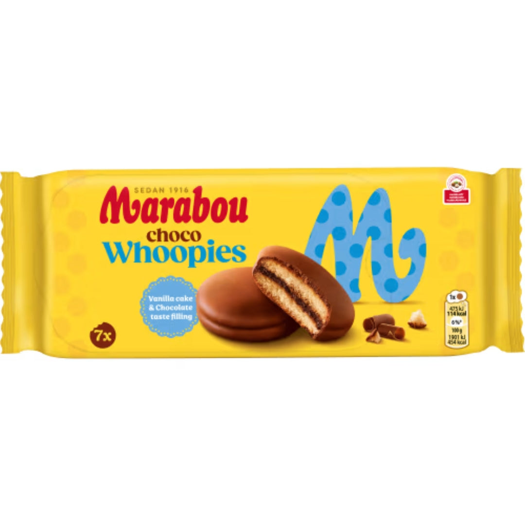 Marabou Choco Whoopies - Soft Cookies filled with Chocolate and Coated in Milk Chocolate 175g