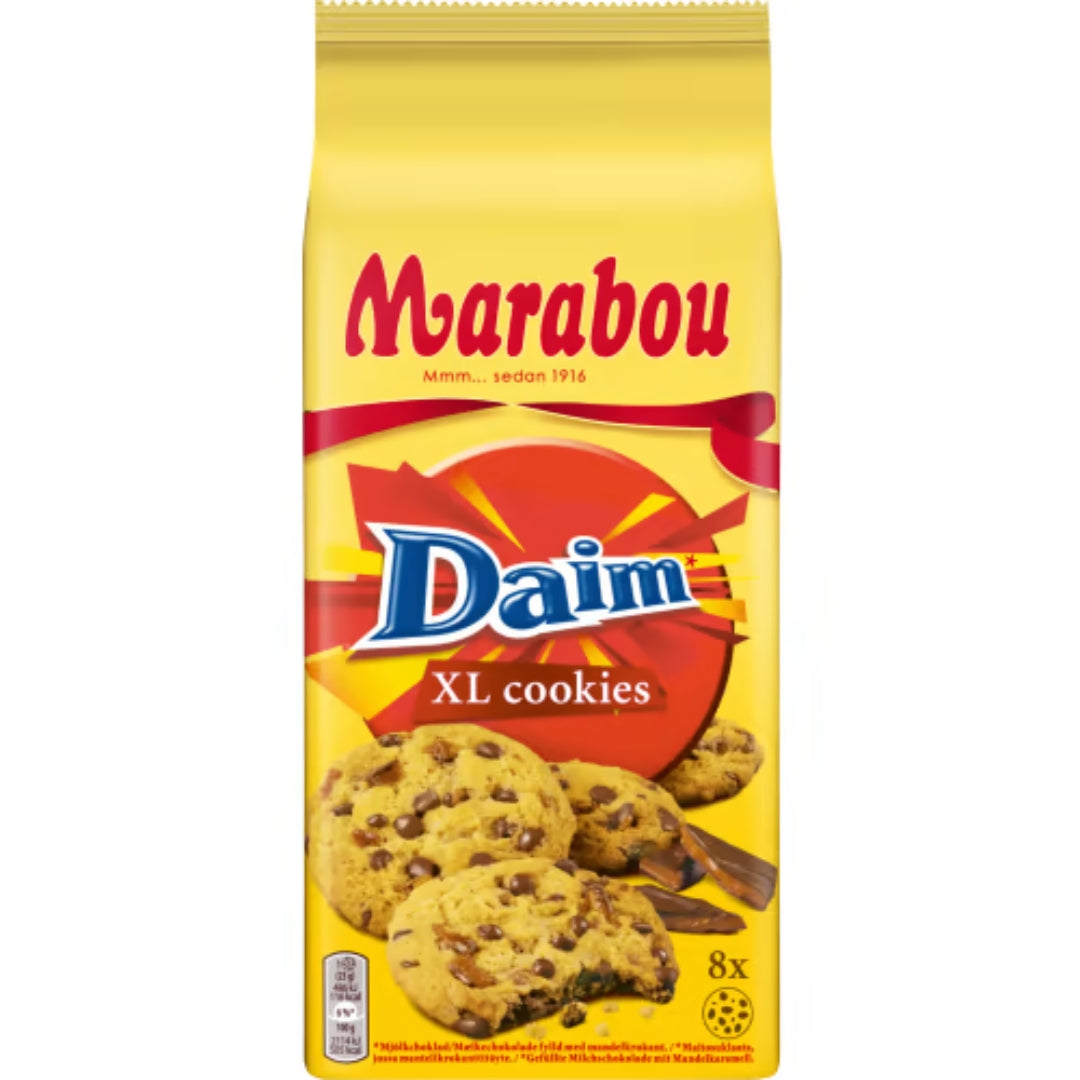 Marabou Daim Cookies XL - Evästeet maitosuklaalla ja rapeilla Daim 184G -kappaleilla