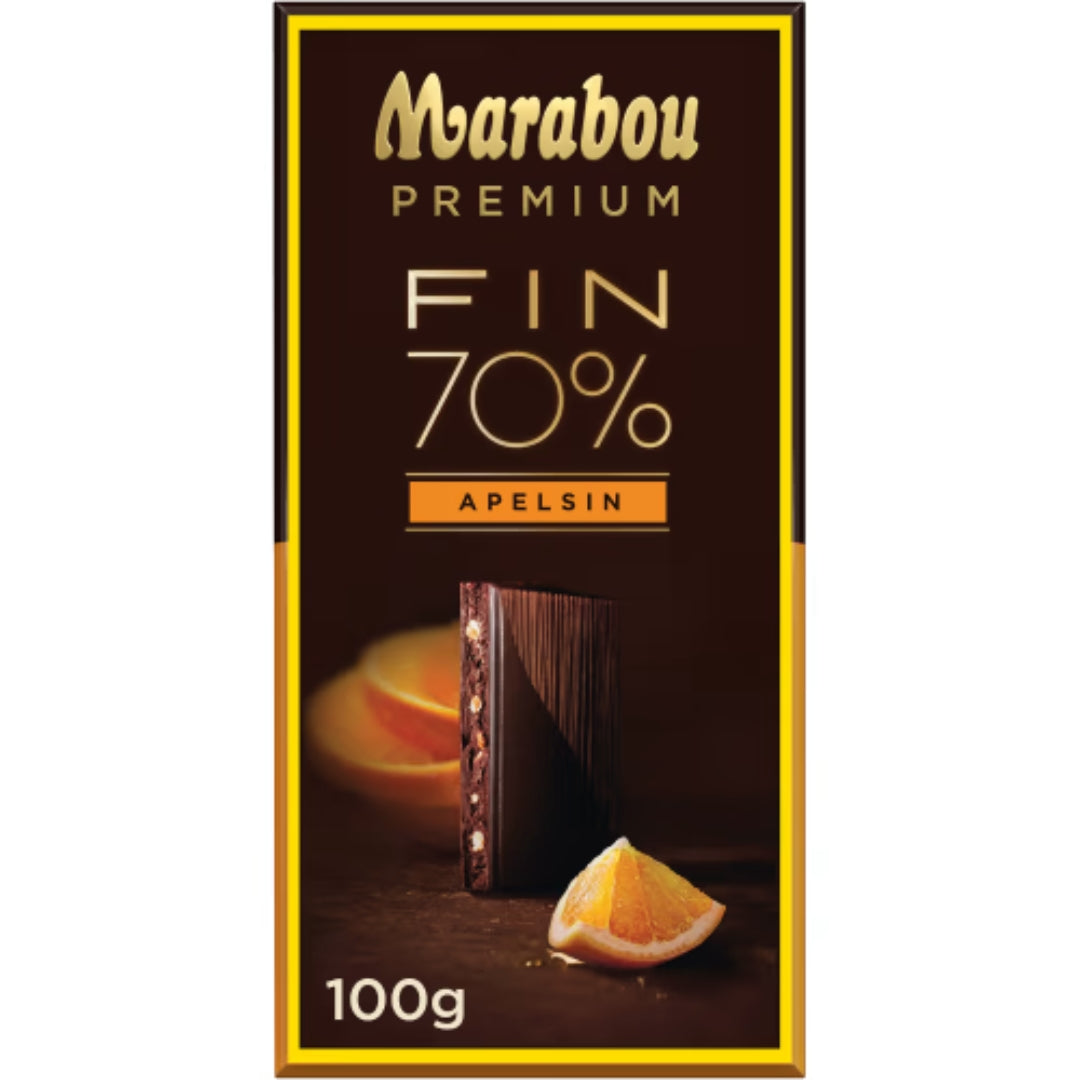 Marabou Fin 70% Premium Apelsin - Premium Chocolate bar with Orange 100g